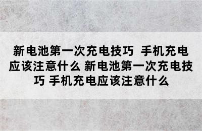 新电池第一次充电技巧  手机充电应该注意什么 新电池第一次充电技巧 手机充电应该注意什么